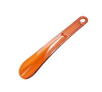 [Kfwfuaee] Travel Friendly Shoe Insertion Tool Thin Profile 9.1 inches (23 cm) Long Shoe Horn Space Storage Solution Everyday Use for Sneakers, Transparent brown color, L~XL A