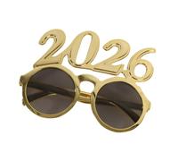 Kfwfuaee Unique 2026 Themed Round Lens Glasses for Holiday Events Practical PC Frame Face Shapes Christmas 2026 Novelty Lightweight PC