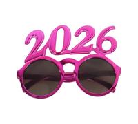 Kfwfuaee Unique 2026 Themed Round Lens Glasses for Holiday Events Practical PC Frame Face Shapes Christmas 2026 Novelty Lightweight PC