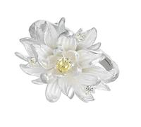 [Kfwfuaee] Versatile Blue Enamel Adjustable Ring Comfortable Jewelry Stack with Elegant Flower Ring Other Accessories