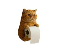 Kfwfuaee Wall-Mounted Cat Toilet Paper Holder Organisers with Resin Building Surface Saving Design for Small Bathrooms Simple Facilities Space Saving Paper Towel Holder