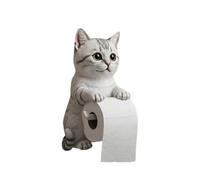 Kfwfuaee Wall-Mounted Cat Toilet Paper Holder Organisers with Resin Building Surface Saving Design for Small Bathrooms Simple Facilities Space Saving Paper Towel Holder