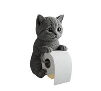 Kfwfuaee Wall-Mounted Cat Toilet Paper Holder Organisers with Resin Building Surface Saving Design for Small Bathrooms Simple Facilities Space Saving Paper Towel Holder