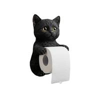 Kfwfuaee Wall-Mounted Cat Toilet Paper Holder Organisers with Resin Building Surface Saving Design for Small Bathrooms Simple Facilities Space Saving Paper Towel Holder