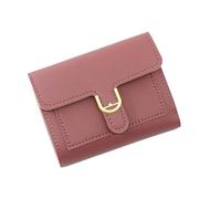 Kfwfuaee Women's Purse Simple Triple Foldable PU Leather Short Small Money Card Bag Compact Clutch, Rose-red, Mass beauty