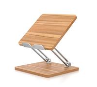 Kfwfuaee Wooden Laptop Stand Adjustable Height Desk Lever Stand Ergonomic Bed Desk PC Tray for Tablet Lapdesk 12-17 Inches