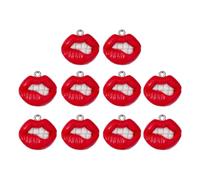 [Kfwfuaeee] 10 Pcs Funny Red Lipstick Risen Charm Hip Hop Halloween Dangle Earrings Accessories Keychains Jewelry Makers Resin Pendants for Jewelry Making, フリーサイズ, As described in the description, No