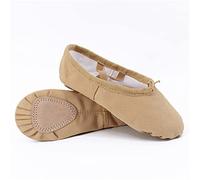 KFXYSM Ballet Shoes for Girls, Ballet Shoes 3 Pairs Dance Shoes For Children Ballet Shoes For Girls Ballet Flats Kids Canvas Split Sole Ballerina Practice Shoes For Dancing(Tan,3)