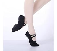 KFXYSM Ballet Shoes for Girls, Ballet Shoes 3 Pairs Girls Ballet Shoes Canvas Soft Sole Ballet Dance Slippers Children Practise Ballerina Shoes Woman Dance Shoes(Black,24 (16cm))