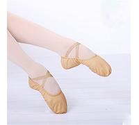 KFXYSM Ballet Shoes for Girls, Ballet Shoes 3 Pairs Girls Ballet Shoes Canvas Soft Sole Ballet Dance Slippers Children Practise Ballerina Shoes Woman Dance Shoes(Tan,38 (23cm))