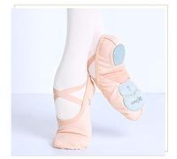KFXYSM Ballet Shoes for Girls, Ballet Shoes Women Ballet Flats Shoes Ballet Shoes For Girls Dance Academy Three Soft Split Sole Stretch Fabric Mesh Splice Dance Slippers(Beige,8)