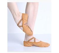 KFXYSM Ballet Shoes for Girls, Ballet Shoes Women Ballet Flats Shoes Ballet Shoes For Girls Dance Academy Three Soft Split Sole Stretch Fabric Mesh Splice Dance Slippers(Tan,9)