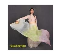 KFXYSM Fan Veils Silk,Dance Silk Long Fans 120cm/150cm/180cm Pure Silk Belly Dance Fan Veil Bamboo Folding 1Pair(1L+1R) Gradient Color Veils Hand Dyed(Color 17,120cm)