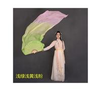 KFXYSM Fan Veils Silk,Dance Silk Long Fans 120cm/150cm/180cm Pure Silk Belly Dance Fan Veil Bamboo Folding 1Pair(1L+1R) Gradient Color Veils Hand Dyed(Color 16,150cm)