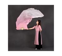 KFXYSM Fan Veils Silk,Dance Silk Long Fans 120cm/150cm/180cm Pure Silk Belly Dance Fan Veil Bamboo Folding 1Pair(1L+1R) Gradient Color Veils Hand Dyed(Color 14,210cm)