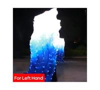 KFXYSM Fan Veils Silk,Dance Silk Long Fans Belly Dance Accessories Silk Veil Fan With 180cm Long Blue And White Lights Practice And Stage Performance Costumes(Left hand-1piece)