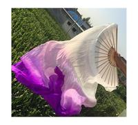 KFXYSM Fan Veils Silk,Dance Silk Long Fans Children Women 1 Pair Silk Long Belly Dance Fan Veils Elegant Gradient Color 120cm 150cm 180cm(As picture-09,210cm)