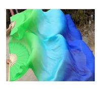 KFXYSM Fan Veils Silk,Dance Silk Long Fans Children Women 1 Pair Silk Long Belly Dance Fan Veils Elegant Gradient Color 120cm 150cm 180cm(As picture-18,180cm)