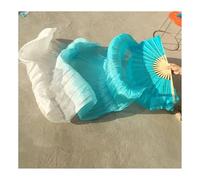 KFXYSM Fan Veils Silk,Dance Silk Long Fans Children Women 1 Pair Silk Long Belly Dance Fan Veils Elegant Gradient Color 120cm 150cm 180cm(As picture-12,120cm)
