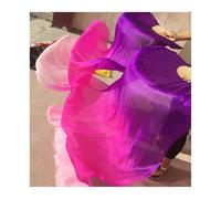 KFXYSM Fan Veils Silk,Dance Silk Long Fans Children Women 1 Pair Silk Long Belly Dance Fan Veils Elegant Gradient Color 120cm 150cm 180cm(As picture-07,120cm)