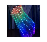 KFXYSM Fan Veils Silk,Dance Silk Long Fans Fan Belly Dance Multi Colors 180cm Silk Fans Women Light 1 Pair Dancing Veil Performance Props Costumes For(1 Piece Left Hand)