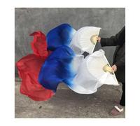 KFXYSM Fan Veils Silk,Dance Silk Long Fans Popular Gradient-Color Belly Dance Real Silk Fan Veil Women Multicolor Long Folding Fans For Stage Performance Props 1Pair(Color 24,1.2X0.9M)