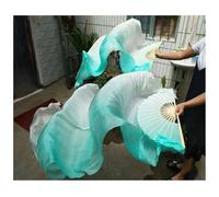 KFXYSM Fan Veils Silk,Dance Silk Long Fans Popular Gradient-Color Belly Dance Real Silk Fan Veil Women Multicolor Long Folding Fans For Stage Performance Props 1Pair(Color 2,1.2X0.9M)