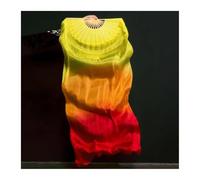 KFXYSM Fan Veils Silk,Dance Silk Long Fans Popular Gradient-Color Belly Dance Real Silk Fan Veil Women Multicolor Long Folding Fans For Stage Performance Props 1Pair(Color 13,2.1X0.9M)