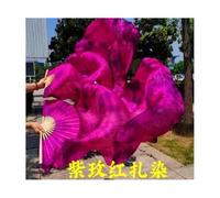 KFXYSM Fan Veils Silk,Dance Silk Long Fans Tie-dyed Belly Dance Fan Veils For Women/Girls 180cm Long Real Natural Silk Fans For DancingA Pair(As the picture-05,M)