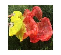 KFXYSM Fan Veils Silk,Dance Silk Long Fans Tie-dyed Belly Dance Fan Veils For Women/Girls 180cm Long Real Natural Silk Fans For DancingA Pair(As the picture-20,XL)