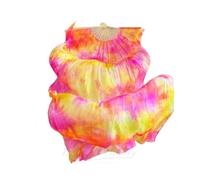 KFXYSM Fan Veils Silk,Dance Silk Long Fans Tie-dyed Belly Dance Fan Veils For Women/Girls 180cm Long Real Natural Silk Fans For DancingA Pair(As the picture-07,M)