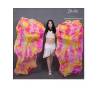 KFXYSM Fan Veils Silk,Dance Silk Long Fans Tie-dyed Belly Dance Fan Veils For Women/Girls 180cm Long Real Natural Silk Fans For DancingA Pair(As the picture-19,L)