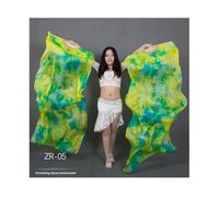 KFXYSM Fan Veils Silk,Dance Silk Long Fans Tie-dyed Belly Dance Fan Veils For Women/Girls 180cm Long Real Natural Silk Fans For DancingA Pair(As the picture-14,L)