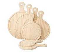 KFXYSM Pizza Plate, Pizza Tray Durable Round Wooden Pizza Paddle Serving Board Making Peel Cutting Tray 7 Sizes 6/7/8/9/10/11/12 Inches Pizza Board(S)