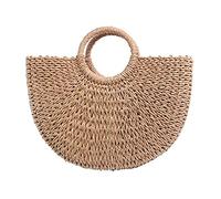 KFXYSM Straw bag, Straw Bags for Women Straw Bags For Women Summer Rattan Bag Handmade Woven Beach Bag Bohemia Bali Handbag Bolsos(Big Brown)