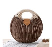 KFXYSM Straw bag, Straw Bags for Women Summer Woven Bag Women Shell Style Shoulder Bag Women Handle Handbag Handmade Hollow Out Straw Crossbody Bag Women(Khaki)