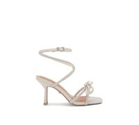 Kg Kurt Geiger 'avery Sandal' Fabric Heels In Silver Silver 4