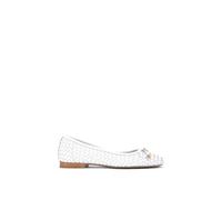 KG Kurt Geiger Women's 'Nora' Leather Flats in Cream | Size: 6 KG Kurt Geiger Cream 6