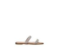 Kg Kurt Geiger Womens Silver Riley Crytal-embellished Braided Woven Sandals Eur 36 / 3 Uk Women