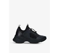 Kg Kurt Geiger Womens Black Leighton Gem Chunky-soled Crystal-embellished Rubber Trainers Eur 37 / 4 Uk Women