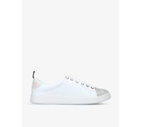 KG Kurt Geiger Womens KG Kurt Geiger Liza Logo-Embossed Low-Top Faux-Leather Trainers Silver Eur 37 / 4 UK Women