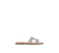 KG Kurt Geiger Women's 'Raven Bling2' Fabric Sandals in Silver | Size: 3 KG Kurt Geiger Silver 3