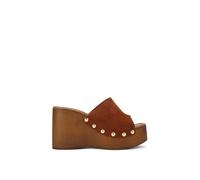 KG Kurt Geiger Women's 'Rua Wedge' Suede Sandals in Tan | Size: 6 KG Kurt Geiger Tan 6