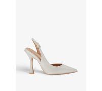 Kg Kurt Geiger Womens Silver Aria Pointed-toe Woven Slingback Courts Eur 41 / 8 Uk Women