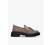 Kg Kurt Geiger Womens Taupe Maggie Tassel-detail Vegan Faux-suede Loafers Eur 40 / 7 Uk Women