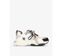 Kg Kurt Geiger Womens White/blk Lennox Contrast-panel Woven Trainers Eur 36 / 3 Uk Women