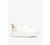 Kg Kurt Geiger Womens White Lana Faux-leather and Faux-suede Low-top Flatform Trainers Eur 36 / 3 Uk Women