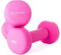 KG Physio Weights Dumbbells Set Women & Men - Neoprene-Coated & Sweat-Resistant Weights Set with Anti-Roll Technology & A3 Exercise Poster, Gym Equipment for Home, 1-10 kg Dumb Bells Pair