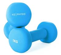 KG Physio Weights Dumbbells Set Women & Men - Neoprene-Coated & Sweat-Resistant Weights Set with Anti-Roll Technology & A3 Exercise Poster, Gym Equipment for Home, 1-10 kg Dumb Bells Pair