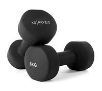 KG Physio Weights Dumbbells Set Women & Men - Neoprene-Coated & Sweat-Resistant Weights Set with Anti-Roll Technology & A3 Exercise Poster, Gym Equipment for Home, 1-10 kg Dumb Bells Pair